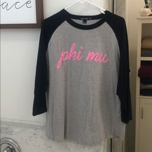 Phi mu baseball design t shirt